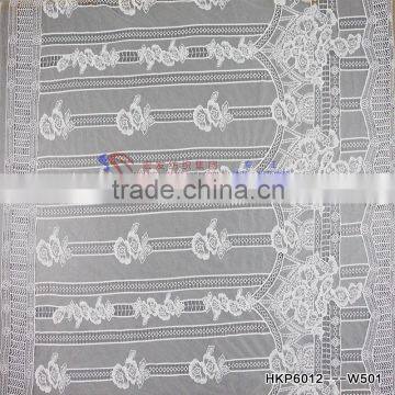 Global Golden Wedding Dress Fabric Supplier High White Laser geometric Embroidery Gogeous Fabric for Amelia Sposa Bridal lace