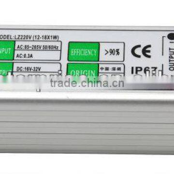 12w 300mA led driver constant current waterproof 12-18x1w