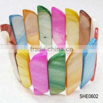Fashion jewerly natural mix color shell bracelet