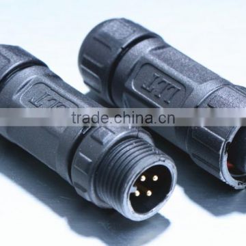 M12 4 poles male to female watertight electrical connector