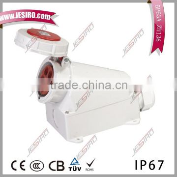 5P 63A 230V-400V industrial plug socket made in china