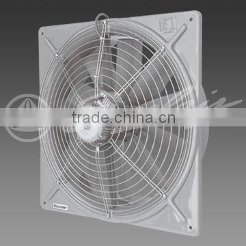 Minimal noise wall mounted exhaust fan with anti-insects shutter