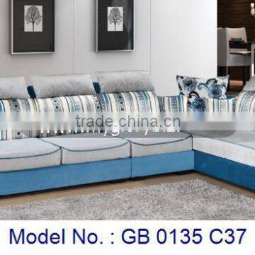 Latest hot selling small fabric corner sofa