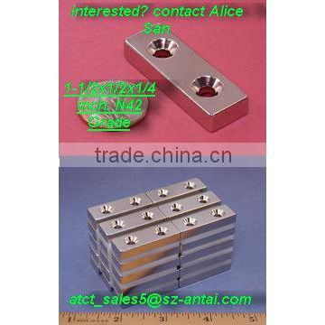 Magnet with screw hole to accept #6 screws/magnetic sheet