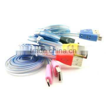 Light usb cable micro usb led data cable