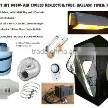 hydroponics kit,hydropinic light kits, ballast,air cooled reflector,grow tent