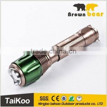 5w green&copper-colored rechargeable led flashlight