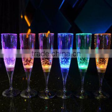 Liquid Activated LED champange Glass Customized Logo Printed