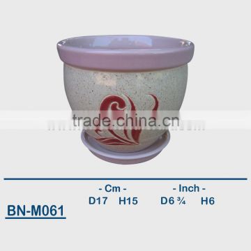 Vietnamese Ceramic Sandblasting Mini Flower Pot BN-M061
