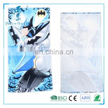 China towel manufacturer 100%cotton cut pile batman cartoon character printed beach towel for Movie Promotion