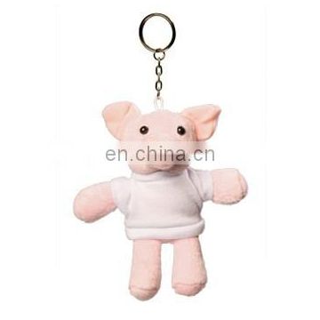 16m plush pink pig in a white T-shirt keychain toys