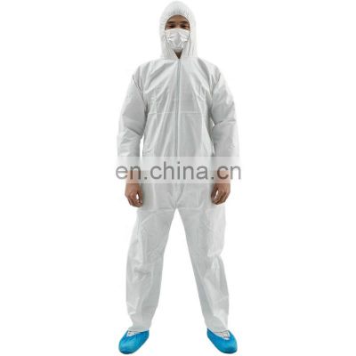 White Disposable Hooded Microporous Coveralls Wholesale Disposable Overall Suits