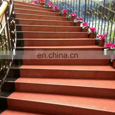 Factory large supply China red sandstone outdoor natural stone stairs slab custom size