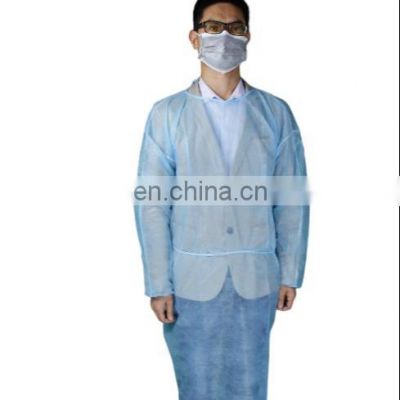 Disposable nonwoven isolation gown elastic/knitted sleeve clothing non-woven work clothes reverse wear visit gown