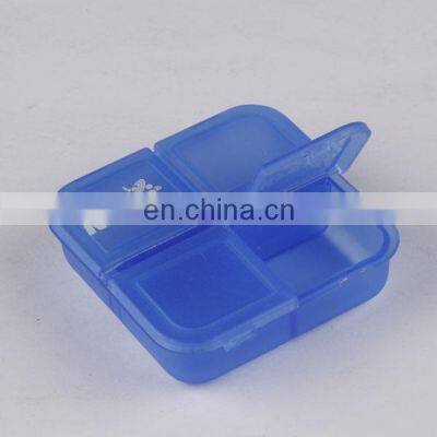 Customized Mini 4 Compartments Pill Box Case Food Grade Small Plastic Box For Pill