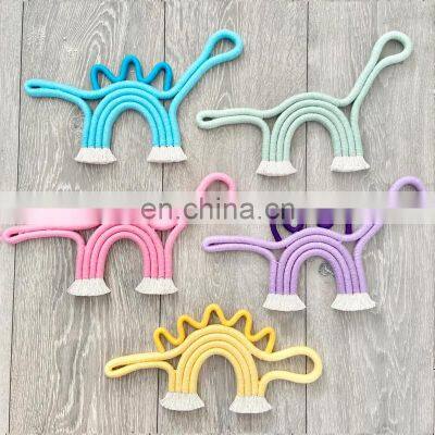 Hot Sale Dinosaur Macrame Wall Hanging Rainbow Decor, Boho Nursery Baby Room Decor Vietnam Supplier