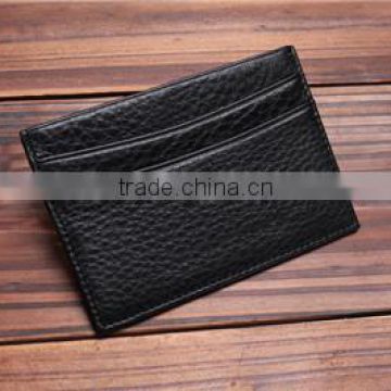Genuine leather slim card packet Italian vegetable tanned leather id card holder