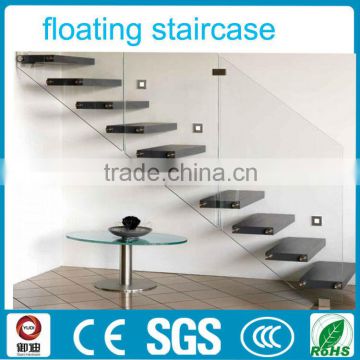 Foshan factory price stainless steel glass floating staricase