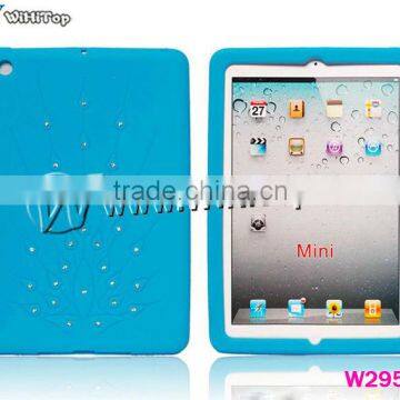 for ipad mini bling hard case,Luxury Bling Peacock Feathers Silicone case