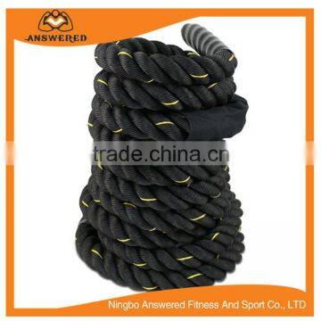 Black 1.5"/ 2" Width Poly Dacron 30/40/50ft Length Battle Rope Workout Training Undulation Rope Fitness Rope Exercise