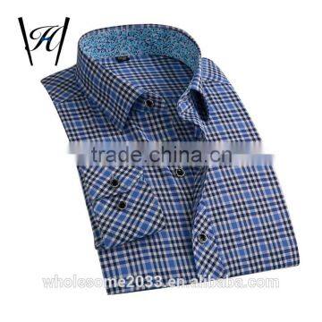 high quality long sleeve check shirt for man