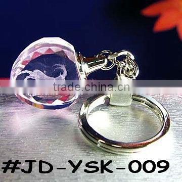 china products 3D laser sheep Crystal keychain