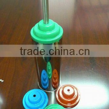 Stainless steel bathroom toilet brush holder with colour silicon lid