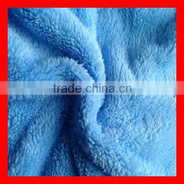 Micro Polyester Colour Blue Solid Sherpa Fabric