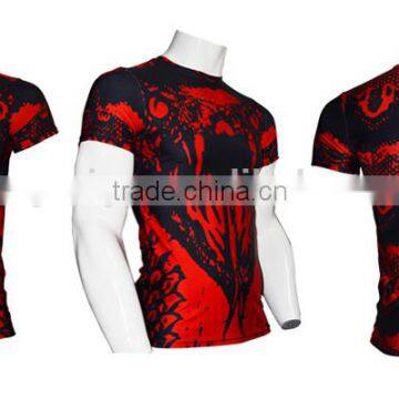 Sublimation printing T-shirt custom fitness yoga tops breathable quick dry custom fitness wear