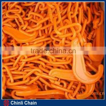 DIN5685 Standard Link Binding chain with C hook,High Quality cargo lashing chain with C hook