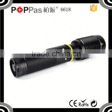 POPPAS 6618 XML T6 5v usb power bank high power led rechargeable led flashlight