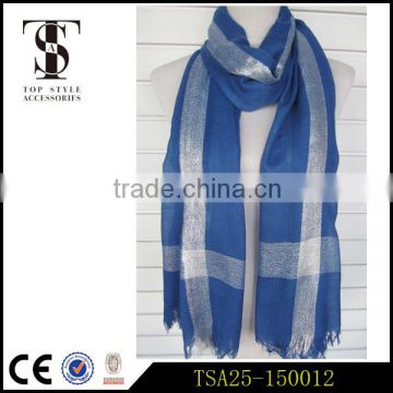 cheap special processes polyester fabric women scarf with metallic made in china