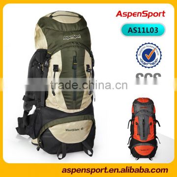 Outdoor backpack 60 L capacity China backpack hiking use backpack