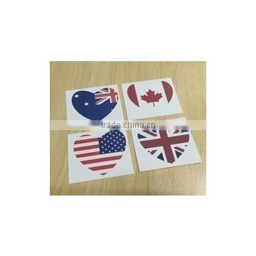Heart Design Sports Events Watertransfer Flag Face Tattoo