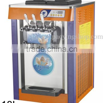 18L Flozen Yogurt Countertop Commercial 110v 60Hz 220v 50Hz Electric 3 Flavor Soft Ice Cream Machine