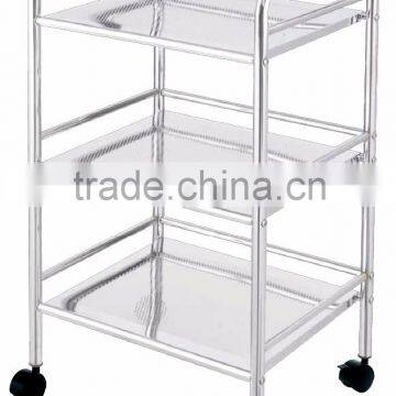 3 Tier Metal Board Shelf Rolling Cart with Wheels