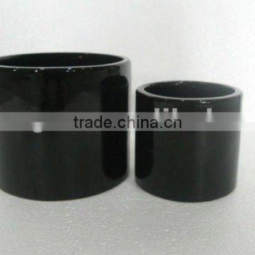 black cylinder ceramic flower pots and planters