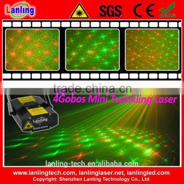 100mW RG 4 Gobos Mini Twinkling Laser Light