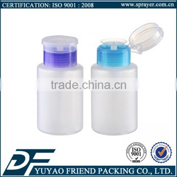 Plastic 180ml nail polish remover pump bottle