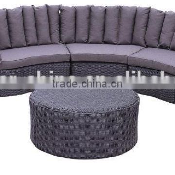 A Set of Aluminium Rattan Lounge Sofa with cushion L90702-5