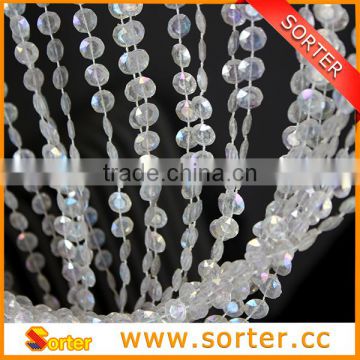 Plastic clear beaded door curtain for room divider