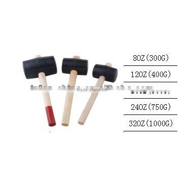 Rubber hammer ,rubber mallet with wood handle,French type
