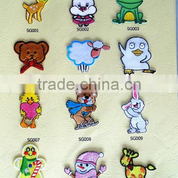 Self-adhesive hook and loop embroidery patch flower patches for sale