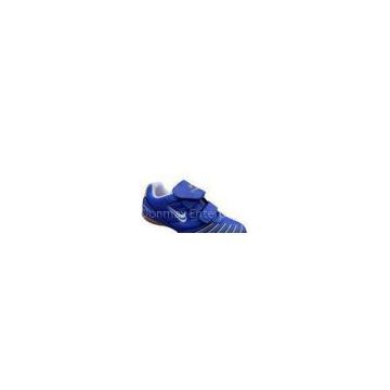 Custom Waterproof PU / Mesh / EVA / Rubber Blue Walking Childrens Soccer Shoes