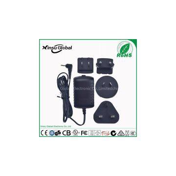 Multi socket 3.2V1A Interchangeable plugs AC adapter with UK US EU AU plugs