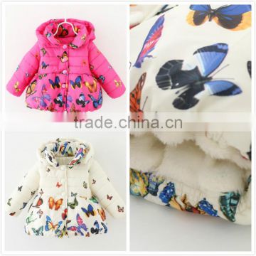 Butterfly Pattern Baby Girl Winter Clothes Cotton-padded Coat Girls M7082803