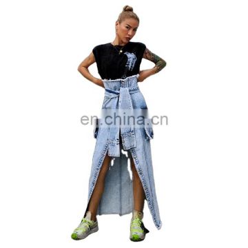 Skirts 2020 Blue Women Casual Quantity Lover Customized Maxi Spandex Style