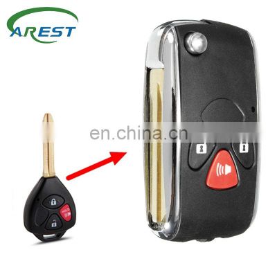 Modified Flip Remote Key shell Fob Case Uncut Blade Replacement For Toyota 4Runner for Matrix RAV4 Venza Yaris