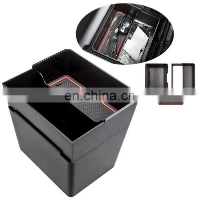 Center Console Double-deck Storage Box For 2021 Tesla Model 3/Y Armrest Cases Sun Glass Holder Accessories
