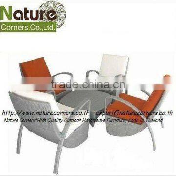 Outdoor Poly Rattan Living Lounge Chairs and Coffee Table